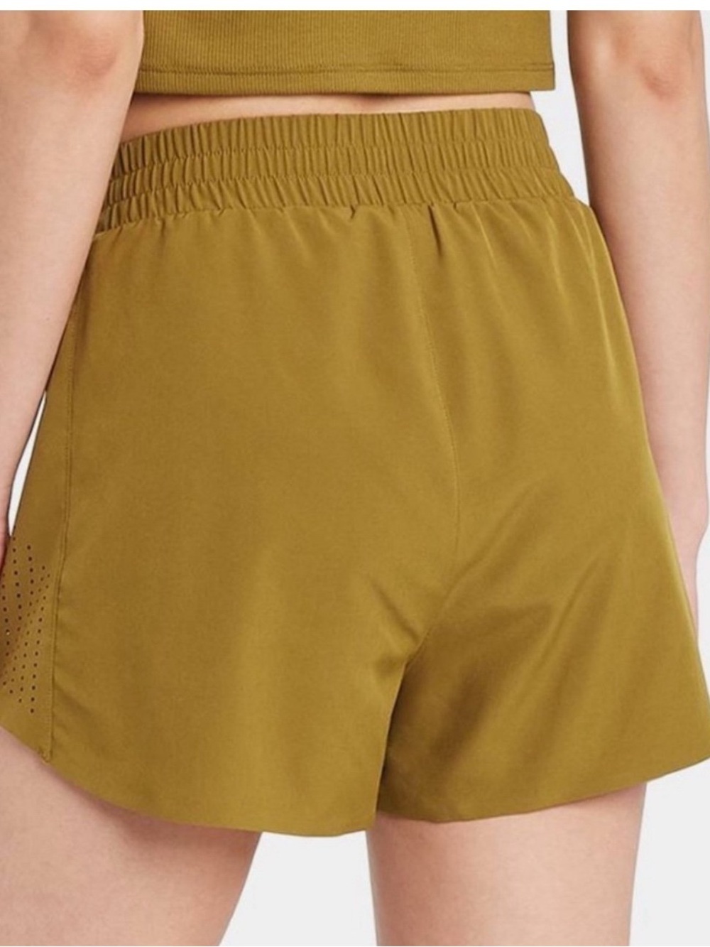 JoyLab Mustard Green High-Rise Athletic Shorts - Picture 3 of 7